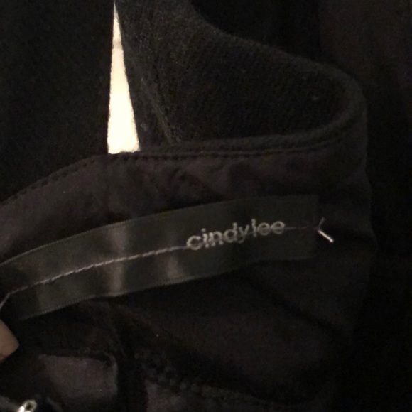 Cindy Lee Black dress with leather straps, size 0 - Picture 4 of 5